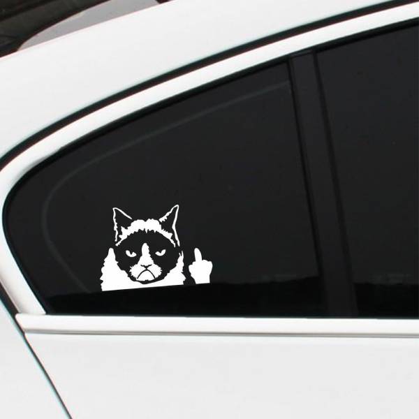 Sticker de Voiture Chat Grognon - Vraiment-chat