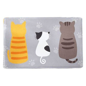 Tapis de sol gris avec Famille de Chats - Vraiment-chat