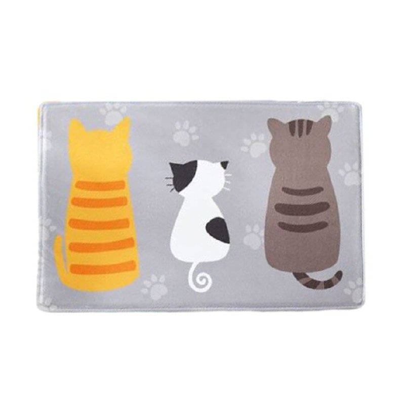 Tapis de sol gris avec Famille de Chats - Vraiment-chat