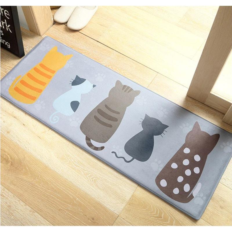 Tapis de sol gris avec Famille de Chats - Vraiment-chat