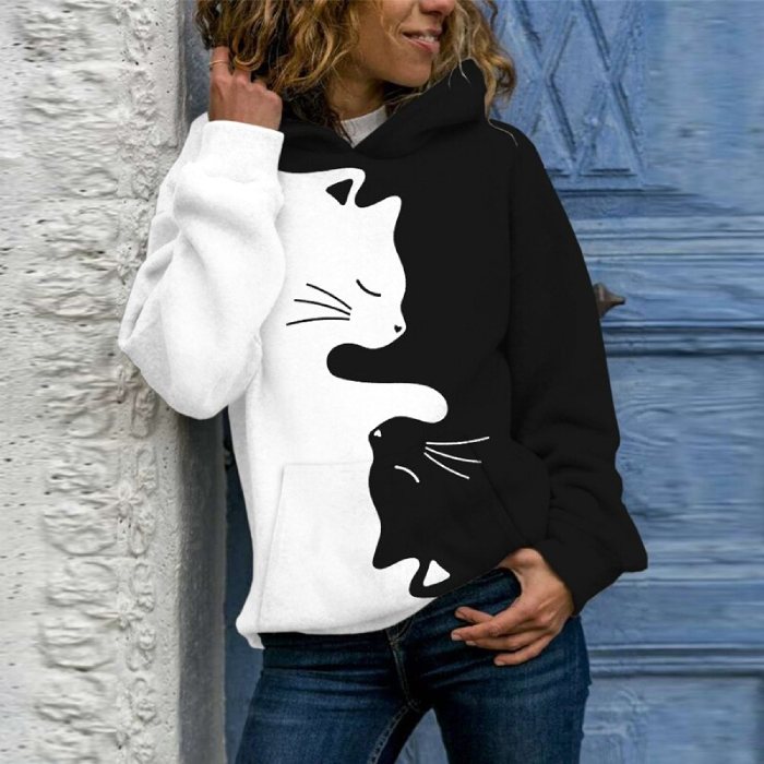 femme avec sweat avec chat