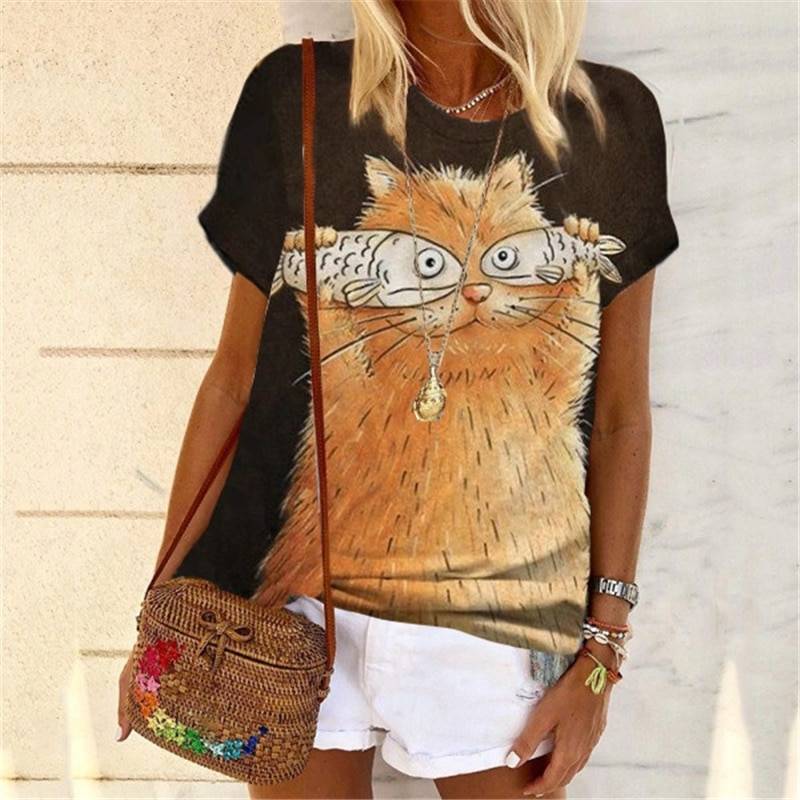 T-Shirt Chat aux yeux de poissons - Vraiment-chat