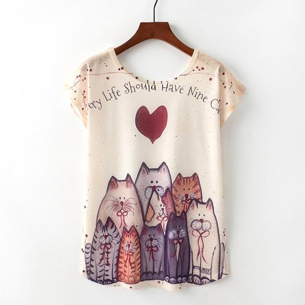 T-shirt Chat Femme Nine Cats - Vraiment-chat