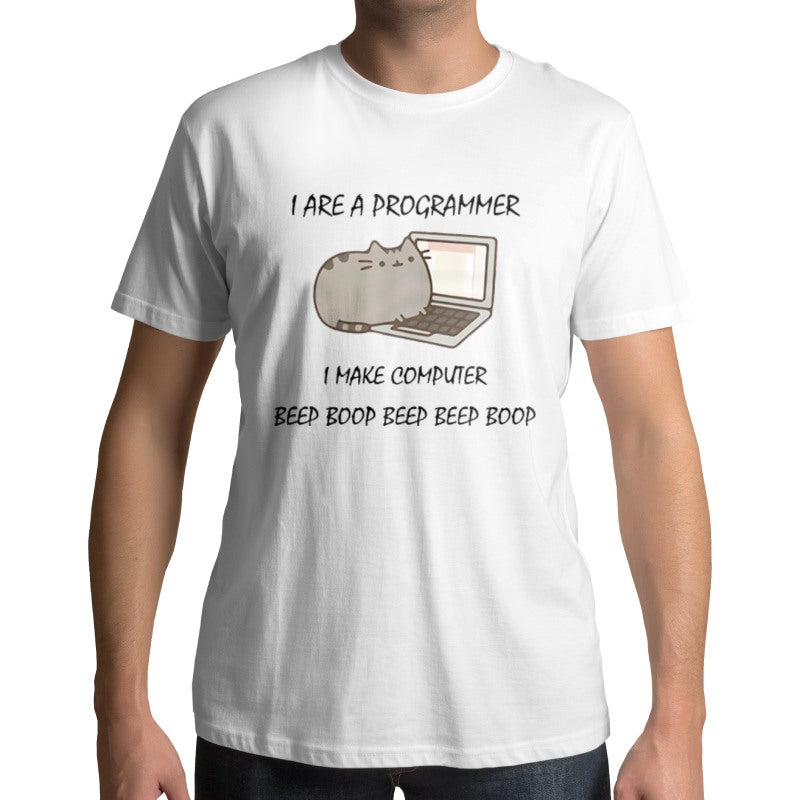 T-shirt avec un Chat Programmeur - Vraiment-chat