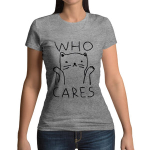 T-Shirt Imprimé Chat Who Cares - Vraiment-chat