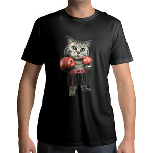 Tee-shirt avec chat qui boxe - Vraiment-chat