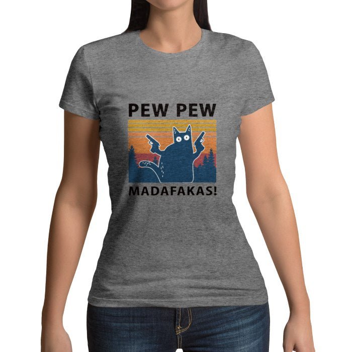 Tee shirt logo chat PEW PEW