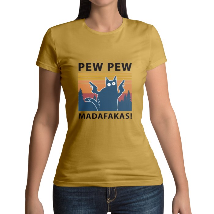 Tee shirt logo chat PEW PEW