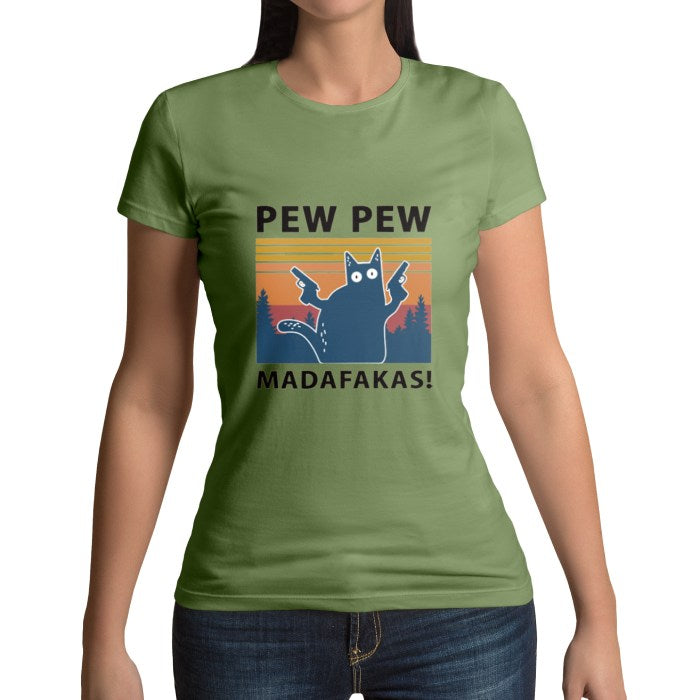 Tee shirt logo chat PEW PEW