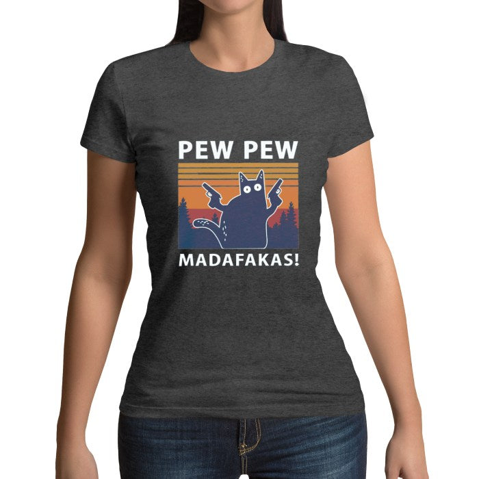 Tee shirt logo chat PEW PEW