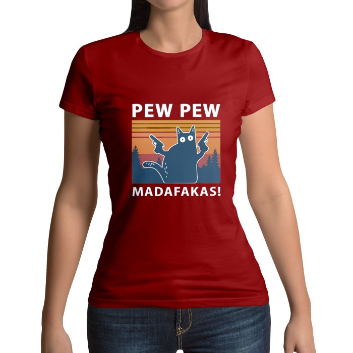 Tee shirt logo chat PEW PEW